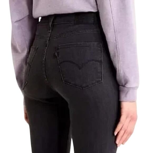 LEVI'S Premium 724 High Rise Straight Hypersoft Jeans in Washed Black SZ 26 - Picture 3 of 12